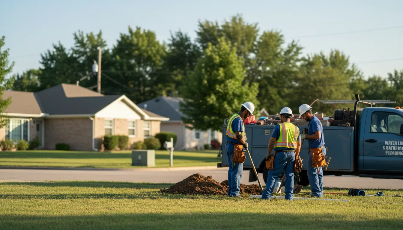 Residential water line and bathroom plumbing service in Ketchum, OK